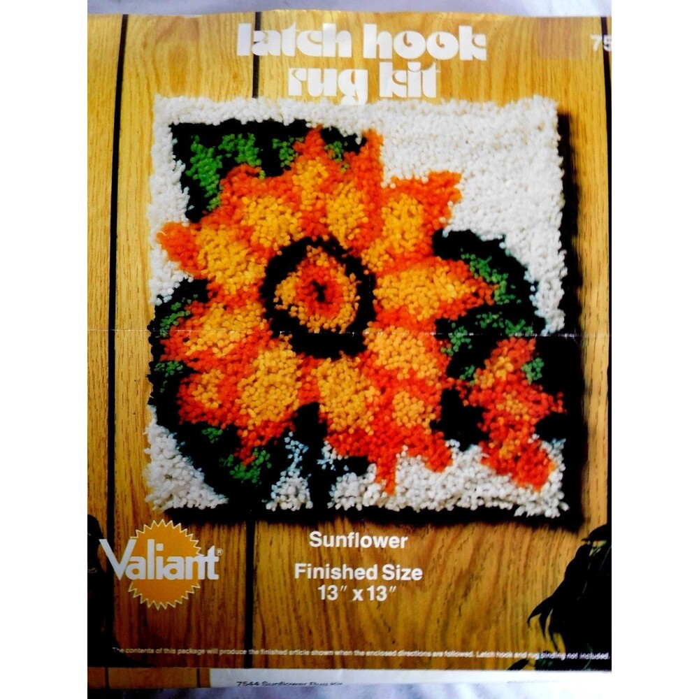 Latch Hook Rug Kit #7544 Sunflower Design by Valiant 13 X 13